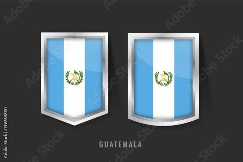 Vector Illustration of Guatemala Label Logo Guatemala Badge Sign With Flag in Badges set.