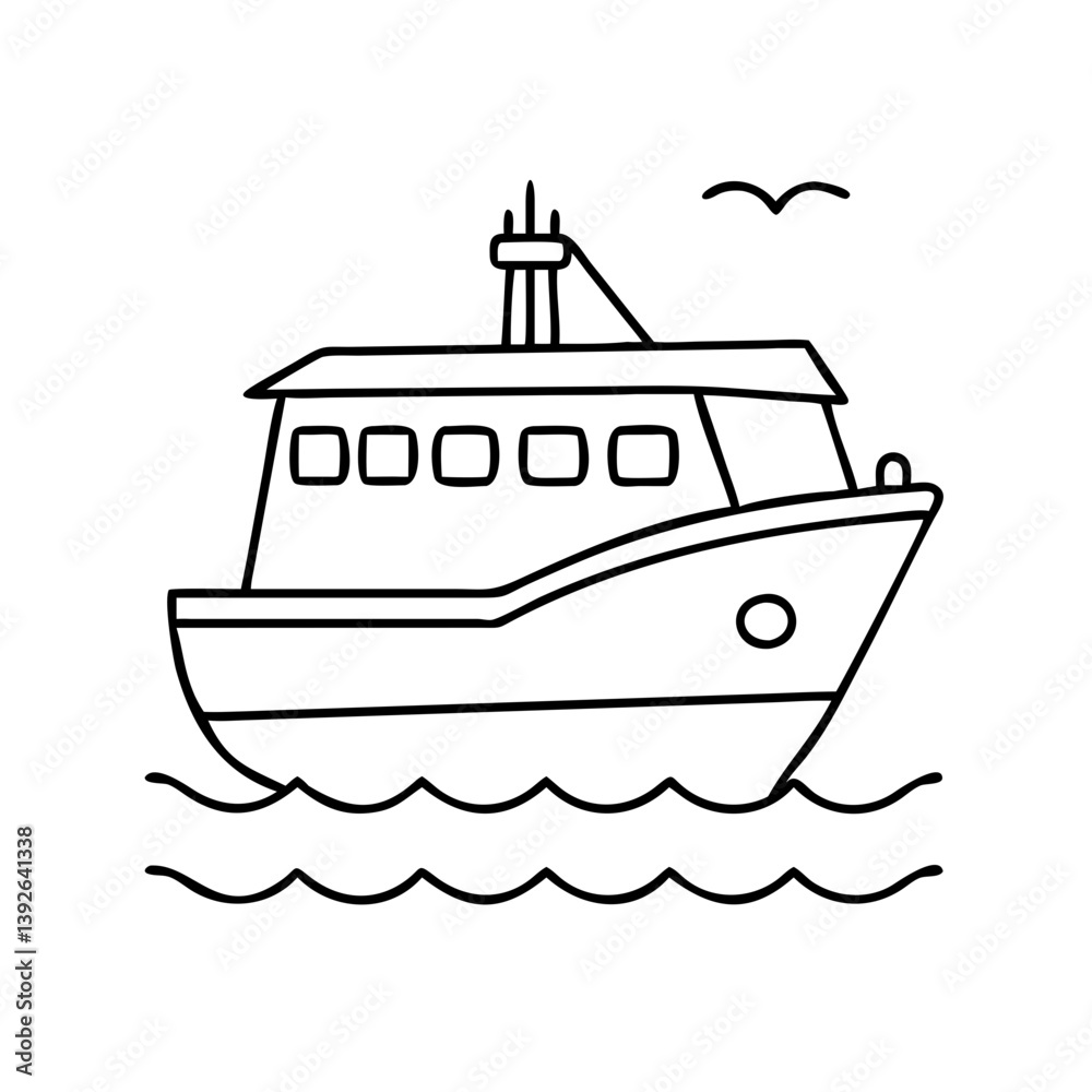 Obraz premium boat icon, boat vector illustration-simple illustration of boat, perfect for boat logos and icons