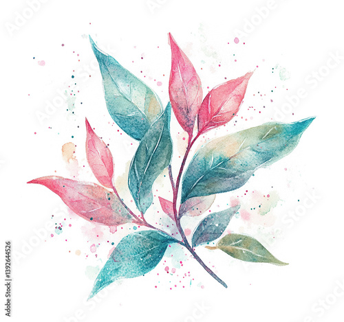 abstract floral background with leaves