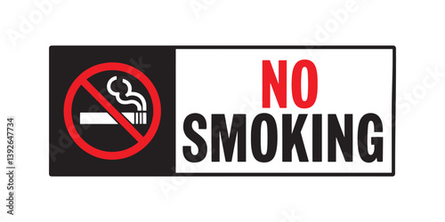 No smoking sign, No smoking with text Stop cigarette symbol Vector