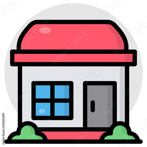 Editable design icon of bungalow