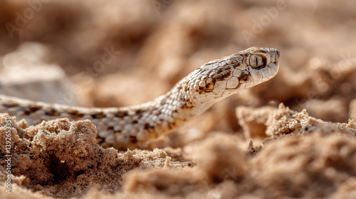 Peringuey's Viper, a venomous snake from the sand desert of Namibia. A small viper in its natural habitat photo