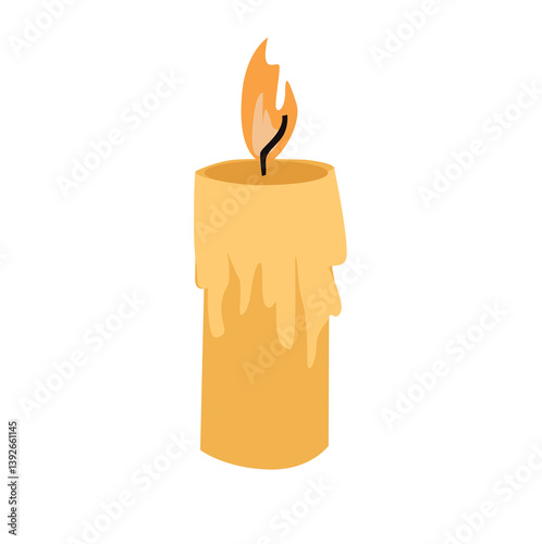 candle. Wax candle Vector illustration