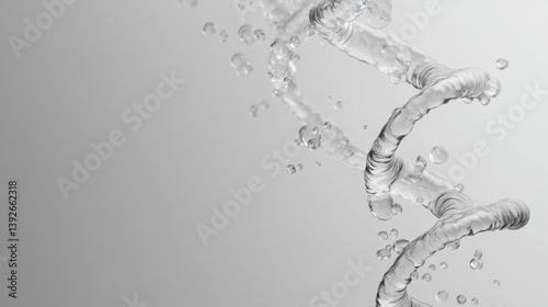 Obraz na płótnie Abstract metallic RNA in genesis stage, conceptual image of abiogenesis and early genetic mutation process. w salonie