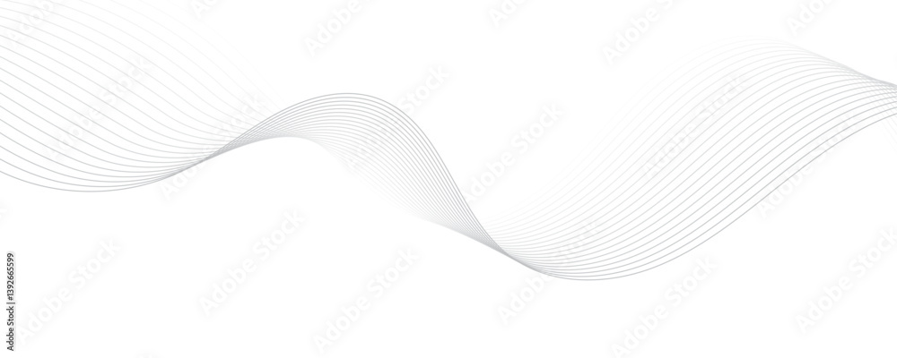 Abstract gray color linear background. Flowing particles future technology concept abstract gray wave curve lines banner.