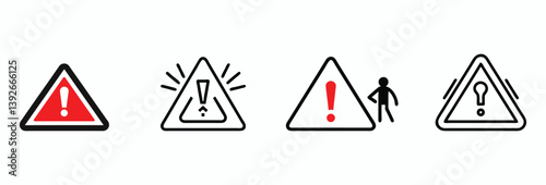 Warning Triangles with Different Alert Icons
