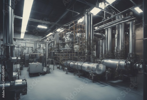 air chiller system industrial conditioning construction line heating pump room ventilation boiler factory interior hvac pipping control equipment metal mechanical maintenance condenser cool flange