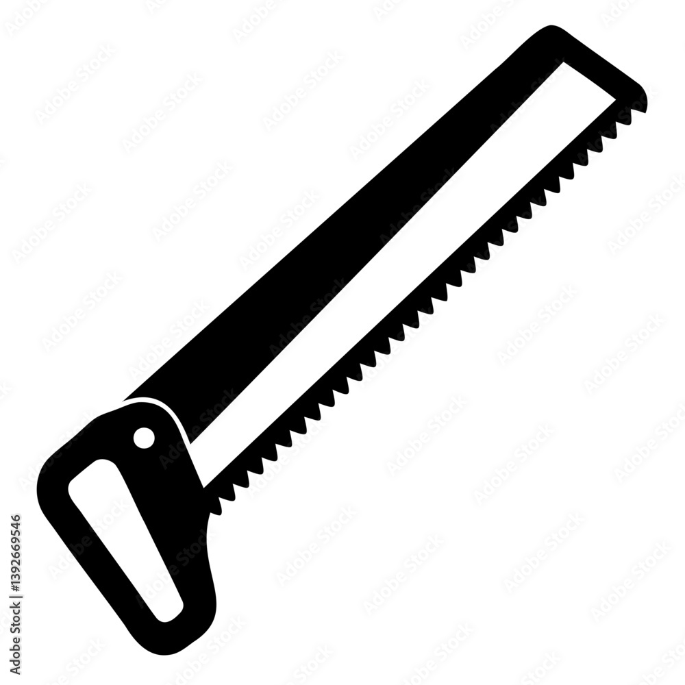Black Silhouette of a Hacksaw vector illustration isolated on a transparent background Black Silhouette of a Hacksaw vector illustration isolated on a transparent background