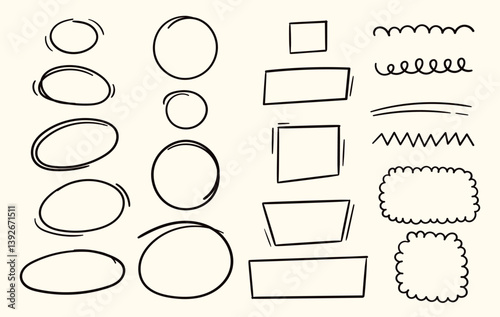 Set of scribble hand drawn boder shape ,Comic bubble speech, cartoon comic dialog border set, template and mockup