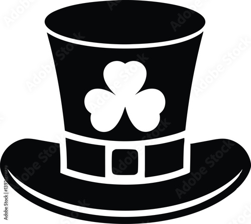 st patrick top classic hat silhouette vector