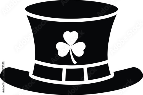 st patrick top classic hat silhouette vector