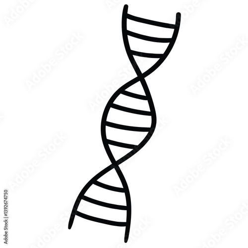 Hand drawn doodle dna on white background.