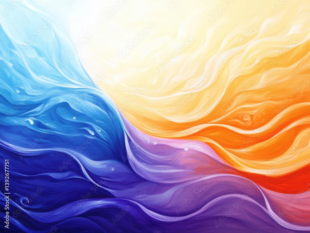 Obraz premium Dynamic river streams symbolizing adaptability and resilience abstract art colorful waves contemporary environment artistic viewpoint