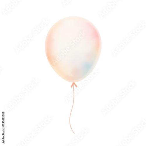 A pastel watercolor balloon on white background png