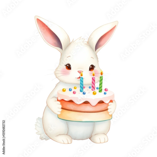 easter bunny with cake png clipart