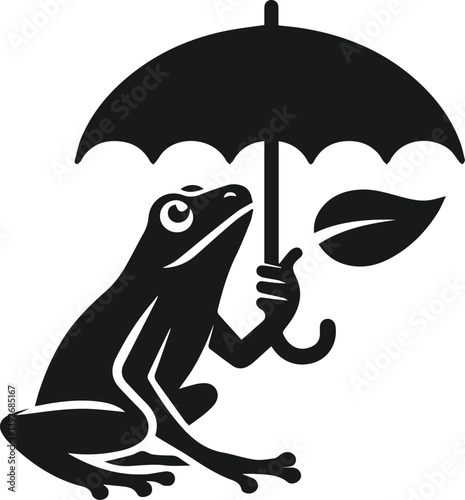 Frog black vector animal silhouette
