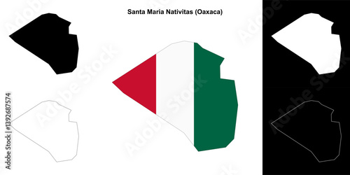 Santa Maria Nativitas municipality (Oaxaca) outline map set
