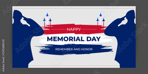 Vector illustration of Happy US Memorial Day social media template
