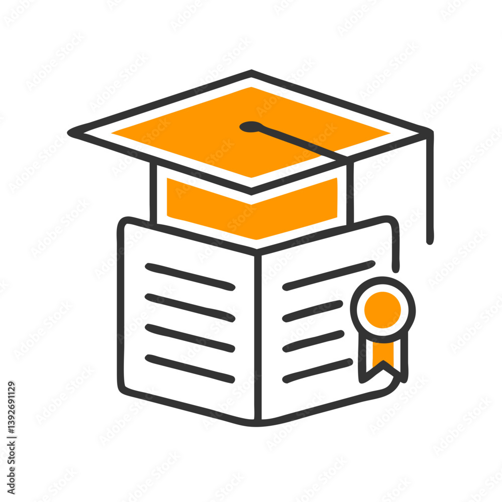 Graduation Cap and Certificate Symbolizing Education Achievement  