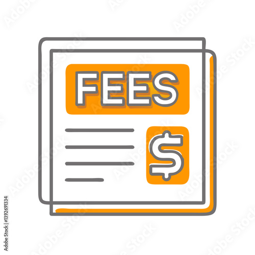 Fees Document with Dollar Sign Illustration  
