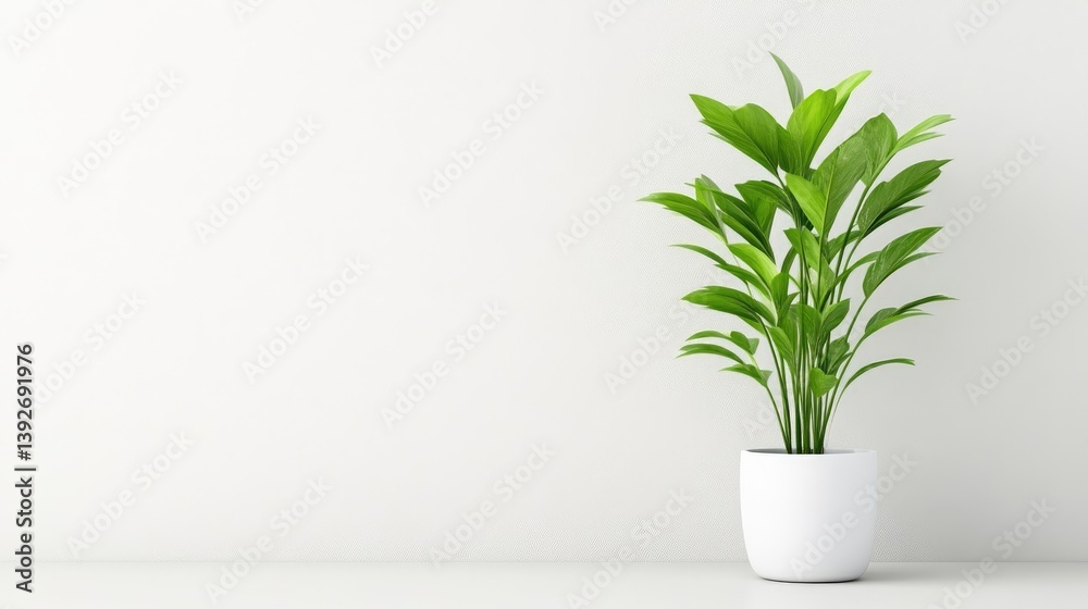 Minimalist plant in a simple pot against a clean white wall (1) Minimalist plant in a simple pot against a clean white wall (1)