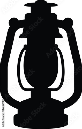 vintage camping lantern silhouette vector,vintage kerosene lamp clip art