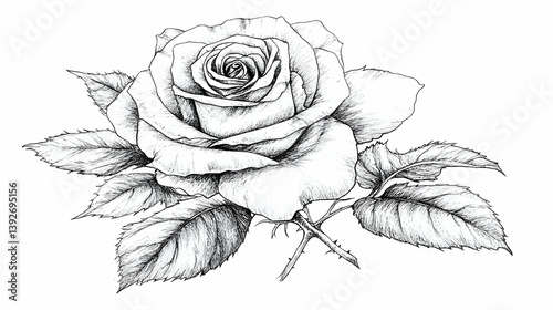 images of a rose drawing illustration