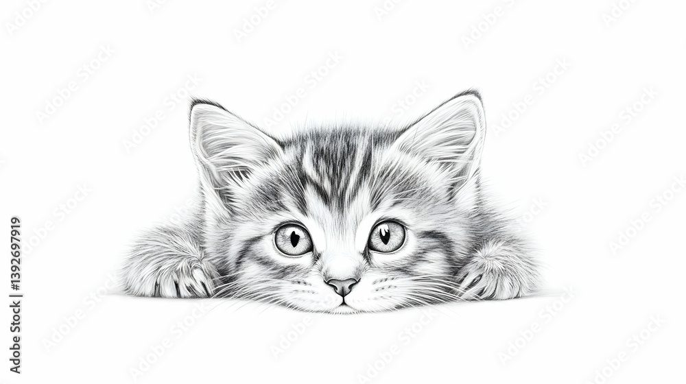 Obraz premium drawing a kitty illustration