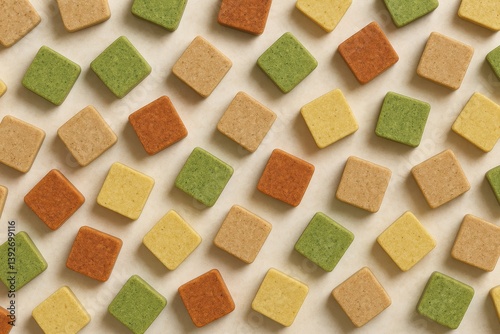 Wallpaper Mural Colorful Square Tablets Arranged on a Beige Background Torontodigital.ca