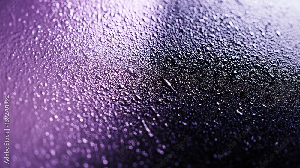 A textured, dark surface covered in tiny water droplets, transitioning from purple to black. It evokes a cool, damp atmosphere A textured, dark surface covered in tiny water droplets, transitioning from purple to black. It evokes a cool, damp atmosphere