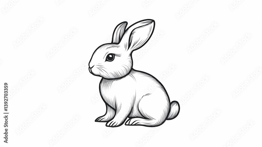 simple rabbit drawing illustration simple rabbit drawing illustration