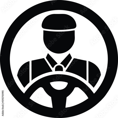 Car Driver Logo Design – Vector Illustration


