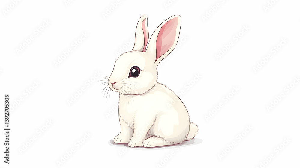 Obraz premium drawing a cartoon rabbit illustration