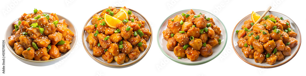 Orange chicken on a transparent background. Orange chicken on a transparent background.