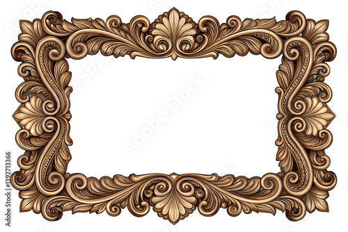 Vintage Ornamental Border in Antique Bronze isolated on a white background