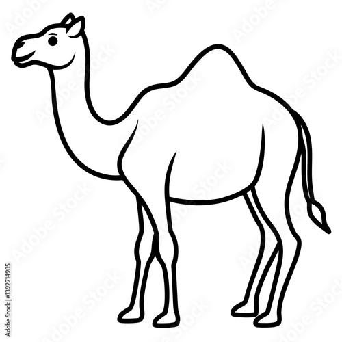 Sleek Camel Single-Stroke Vector Illustration