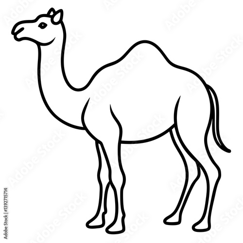 Sleek Camel Single-Stroke Vector Illustration