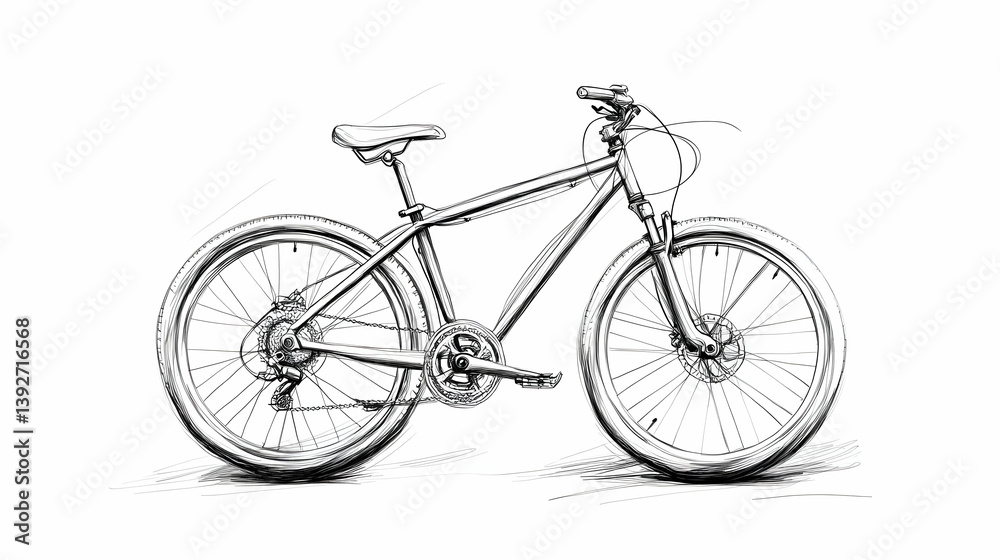 Fototapeta premium easy bike drawing illustration
