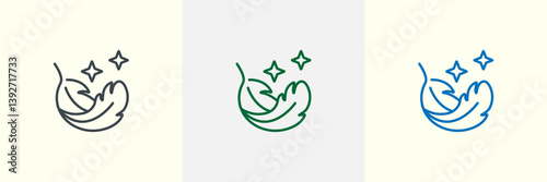 Sensitive skin icon. Organic skin care and cosmetics. Organic cosmetic components for healthy and hydrated skin. Vector linear icon