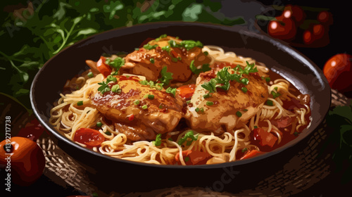 Chicken stew with noodle