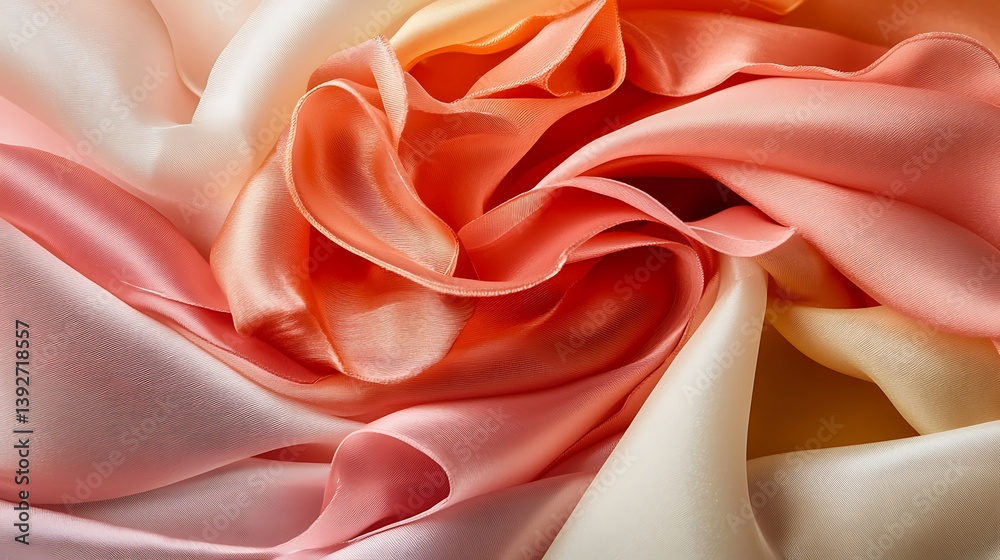 Obraz premium Swirling pastel fabrics abstract background. Use fashion, design, art, luxury, textiles, beauty