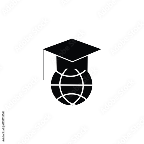 Black graduation icon for web design elements, posters, etc. 
