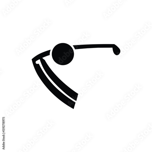 Cool and simple black golf ball game logo