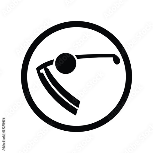 Cool and simple black golf ball game logo