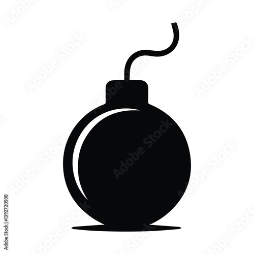 black and white Bomb vector icon design. Bomb symbol illustration