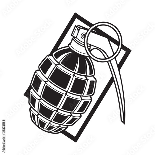 black and white Bomb vector icon design. Bomb symbol illustration
