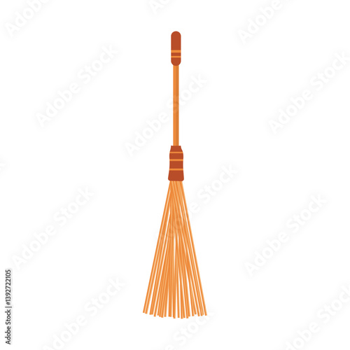 vector illustration of broom stick for sweeping the yard or leaves on the ground