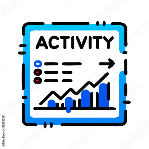 Health Tech Activity Chart icon in dynamic blue color with a modern design