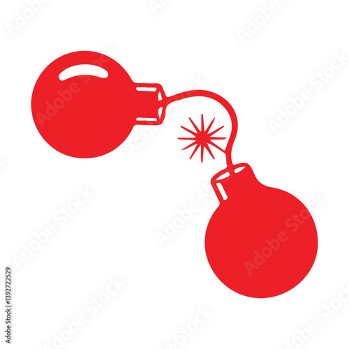 black and white Bomb vector icon design. Bomb symbol illustration