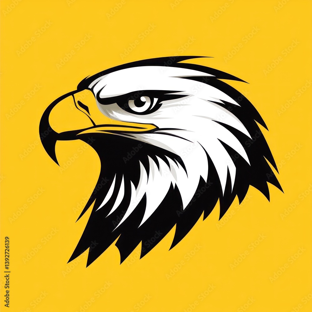 Obraz premium A detailed illustration showing the head of a majestic eagle